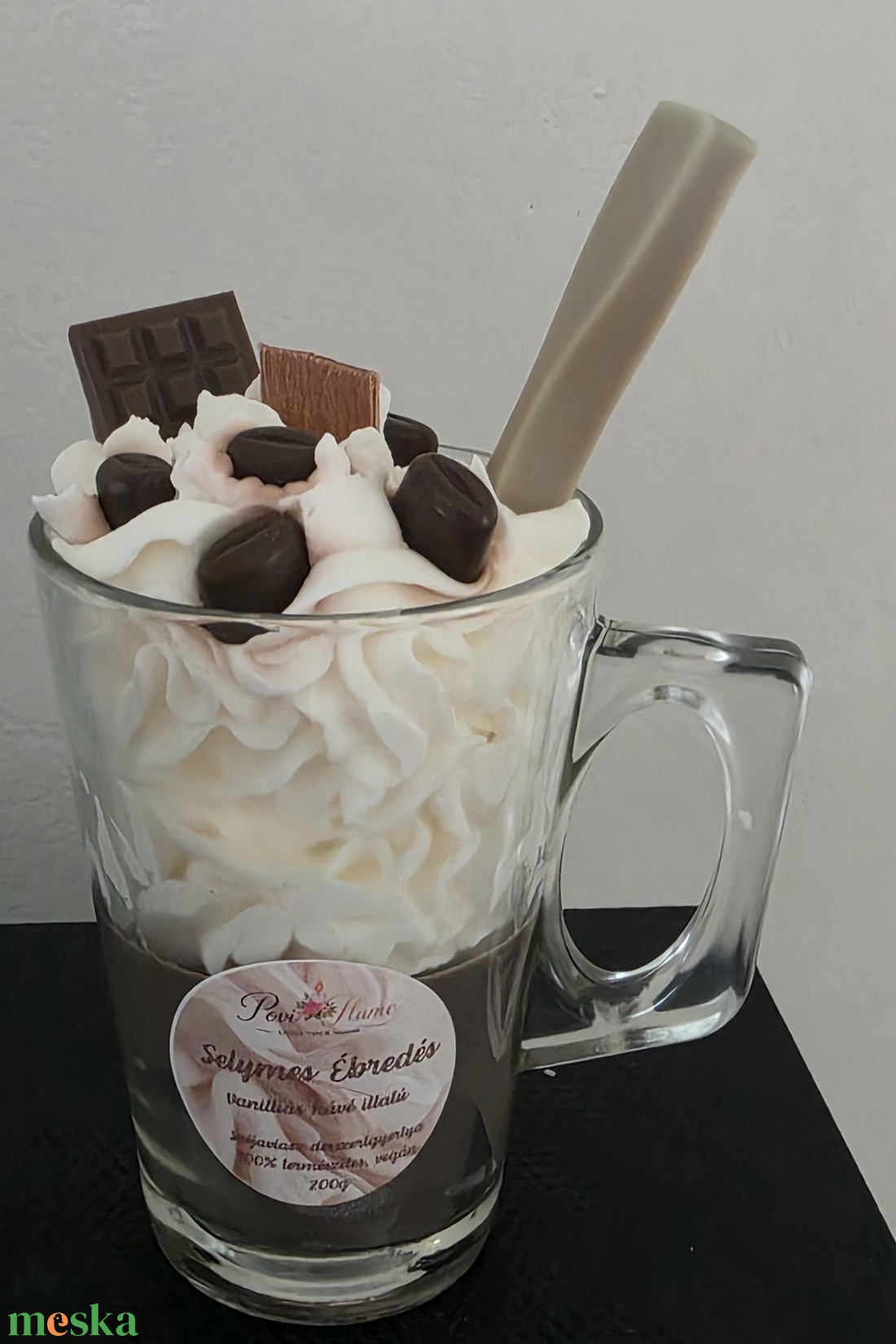 Selymes Ébredés � Kézműves szójaviasz desszertgyertya (Vaníliás kávé illattal) - otthon & életmód - gyertya, illat, aroma - gyertya - Meska.hu