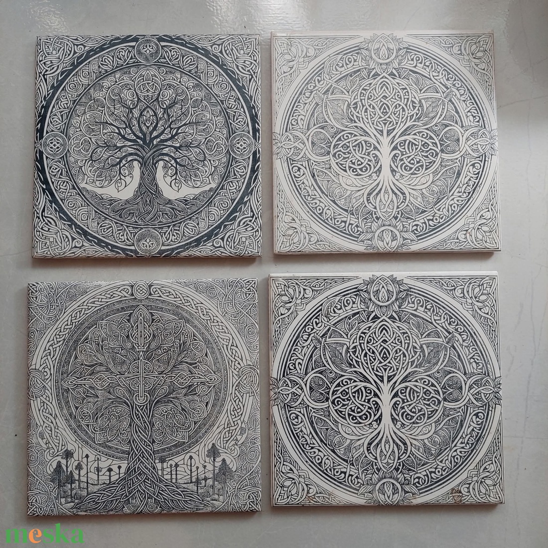 Lézergravírozott csempék - otthon & életmód - dekoráció - fali és függő dekoráció - csempe - Meska.hu