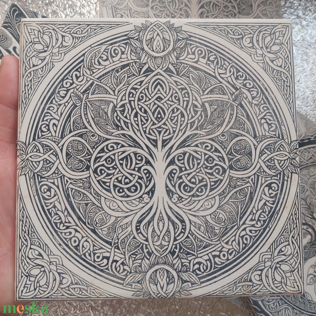 Lézergravírozott csempék - otthon & életmód - dekoráció - fali és függő dekoráció - csempe - Meska.hu