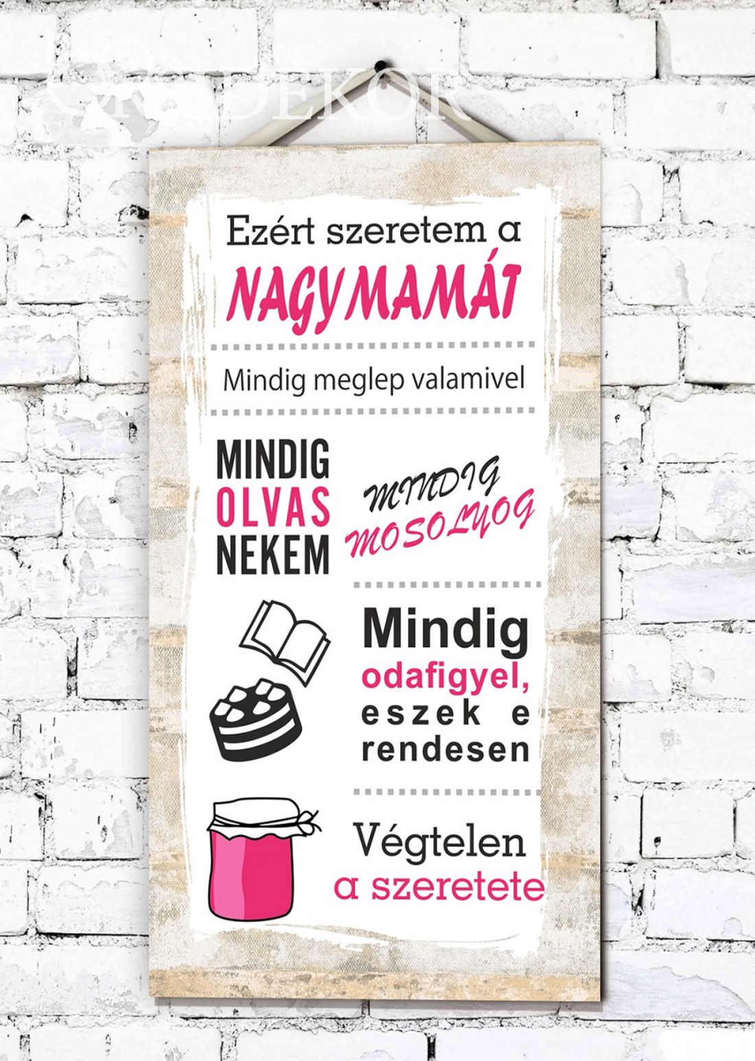 EZÉRT SZERETEM A NAGYMAMÁT Ajándék tábla - otthon & életmód - dekoráció - kép & falikép - táblakép - Meska.hu EZÉRT SZERETEM A NAGYMAMÁT Ajándék tábla - otthon & életmód - dekoráció - kép & falikép - táblakép - Meska.hu