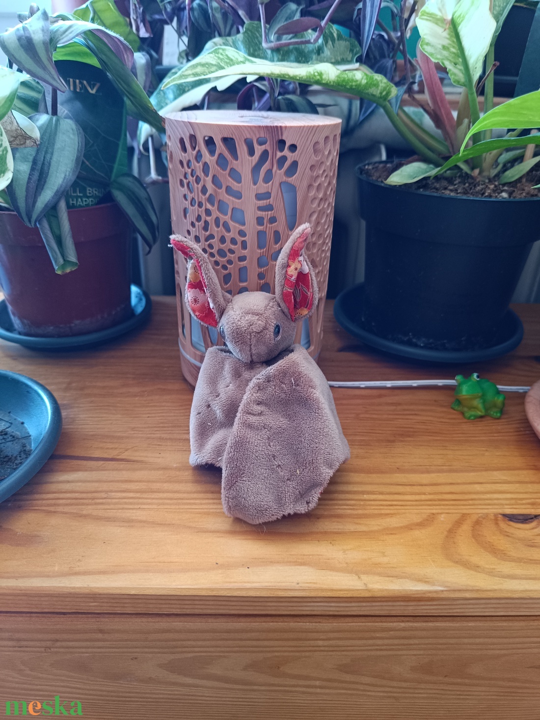 Apró plüss denevér barna, piros mintás szárnnyal - játék & sport - plüssállat & játékfigura - más figura - Meska.hu