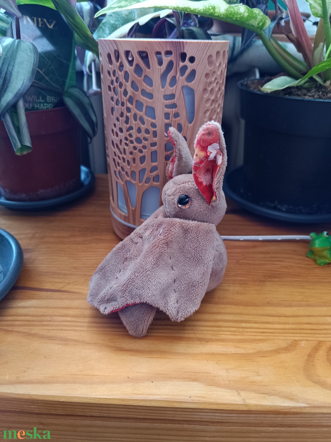 Apró plüss denevér barna, piros mintás szárnnyal - játék & sport - plüssállat & játékfigura - más figura - Meska.hu