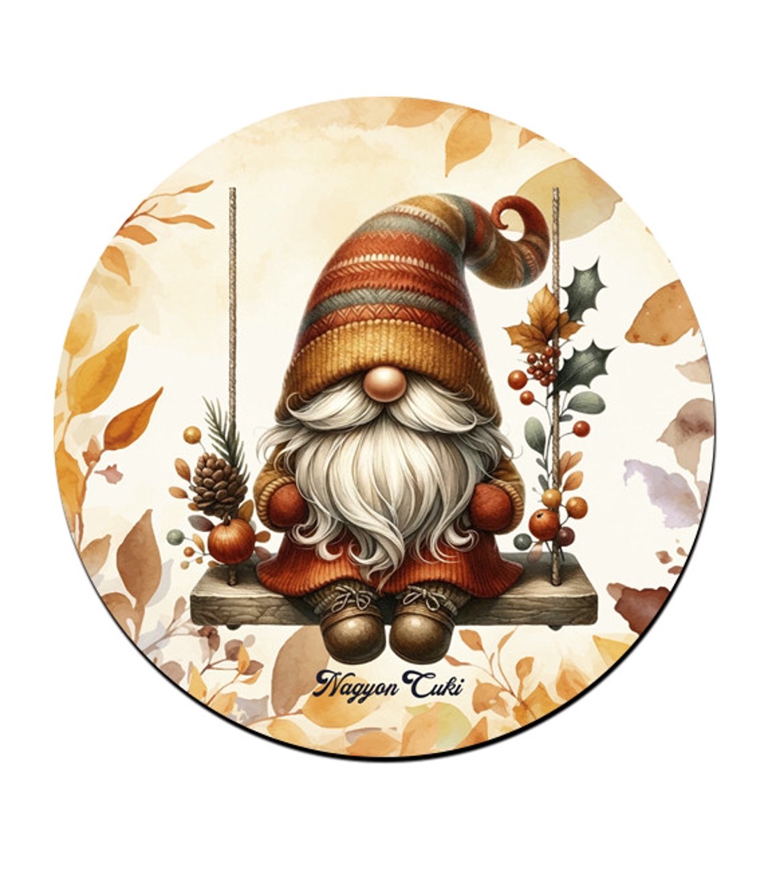 3 db cuki őszi manó kör alakú alátét szett (#90) -  - Meska.hu