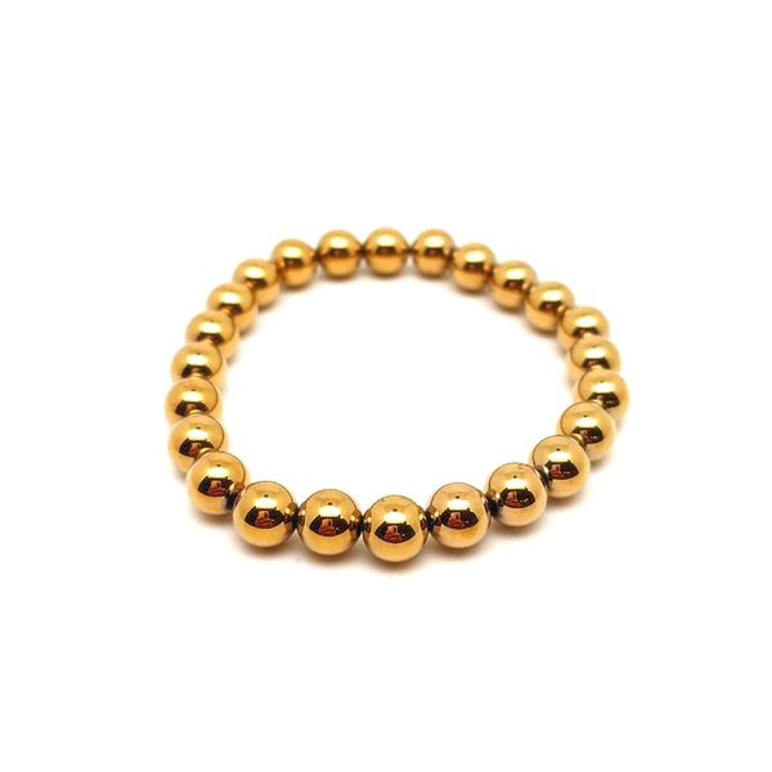 Achát electroplated arany golyó karkötő 8mm - ékszer - karkötő - ásványkarkötő - Meska.hu