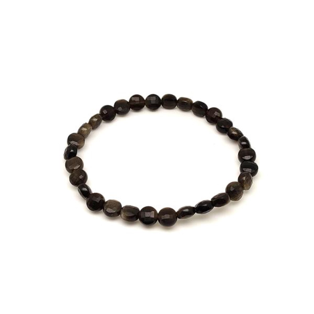 Arany obszidián fazettált korong karkötő 64 mm - ékszer - karkötő - ásványkarkötő - Meska.hu