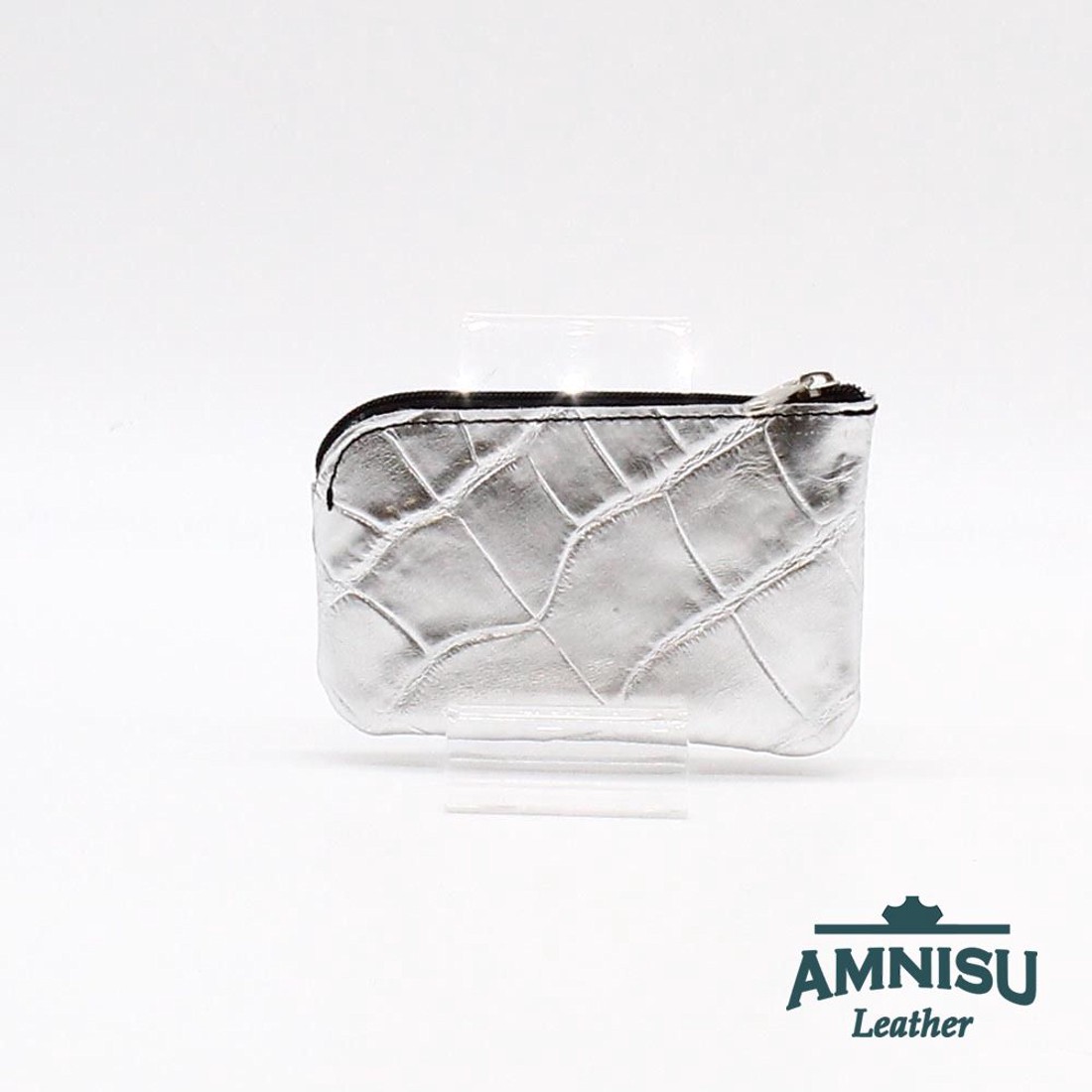 Ezüst krokkómintás egy cipzáras kulcstartó A1002 - táska & tok - kulcstartó & táskadísz - kulcstartó - Meska.hu