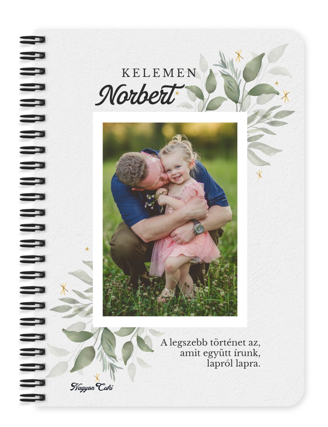 Saját fotós személyre szabható - Gyönyörű levelek mintás A6-os füzet - otthon & életmód - papír, írószer - jegyzetfüzet & napló - Meska.hu