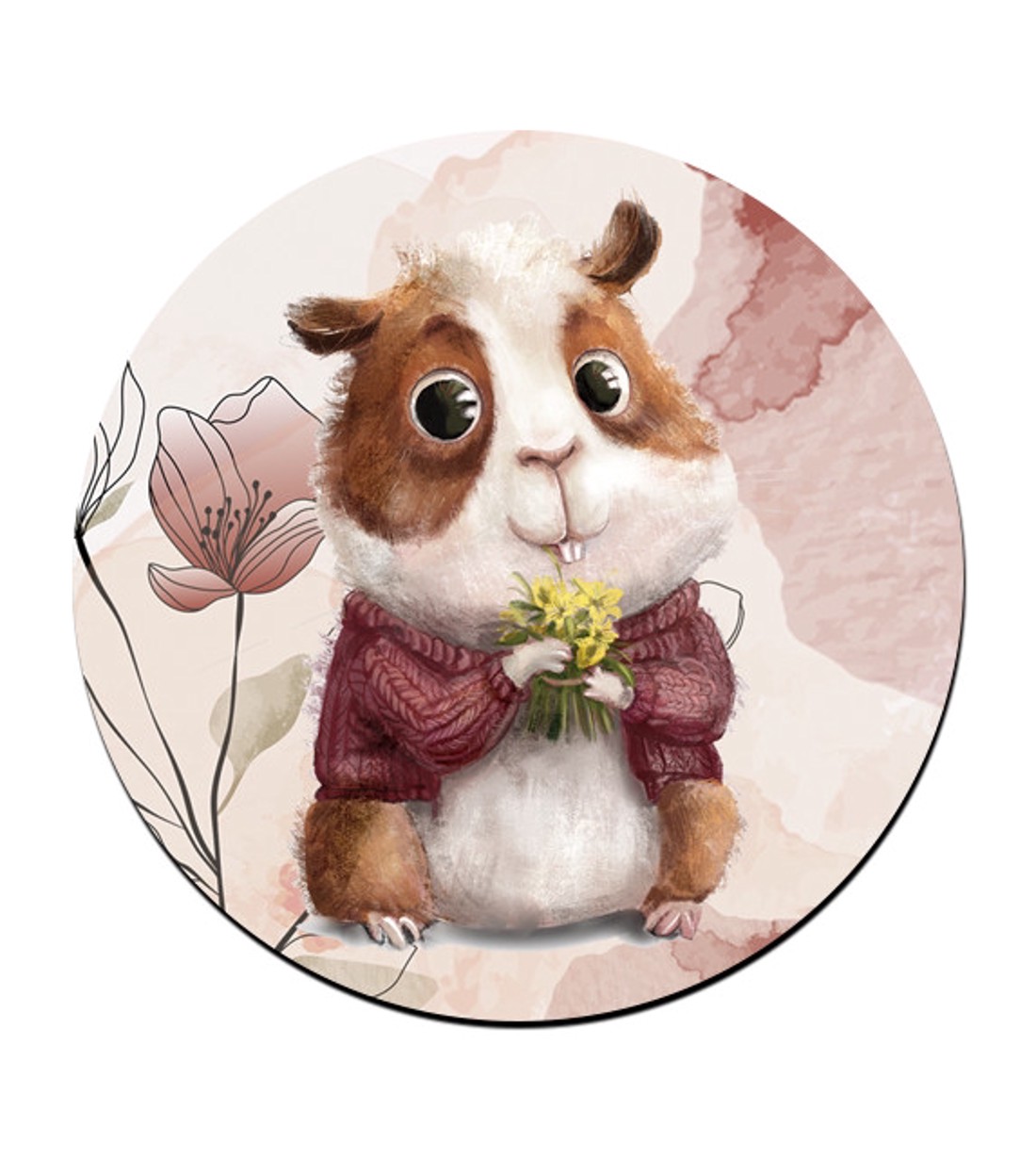 Cuki virágos tengerimalac mintás bögre alátét -  - Meska.hu