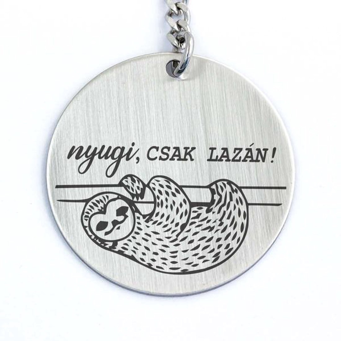 Nyugi csak lazán acél medálos kulcstartó - táska & tok - kulcstartó & táskadísz - kulcstartó - Meska.hu