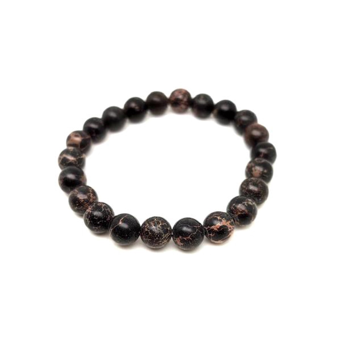 Regalit szinezett fekete golyó karkötő 8-9mm - ékszer - karkötő - ásványkarkötő - Meska.hu