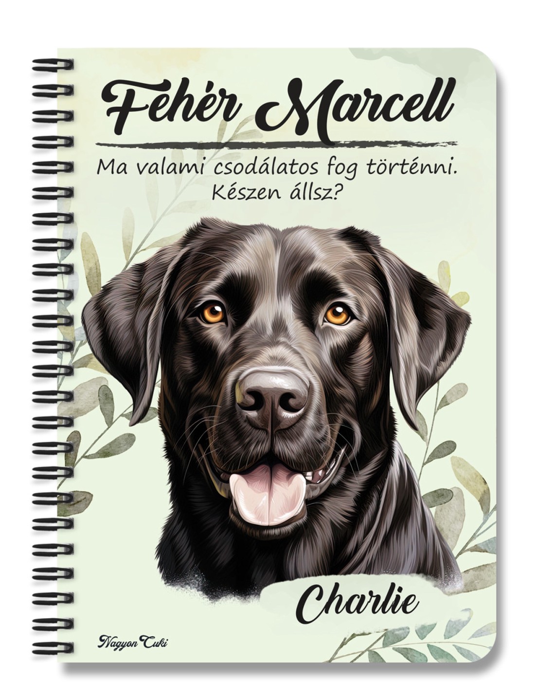 Személyre szabható - Fekete Labrador Retriever portré mintás A5-ös füzet - otthon & életmód - papír, írószer - jegyzetfüzet & napló - Meska.hu