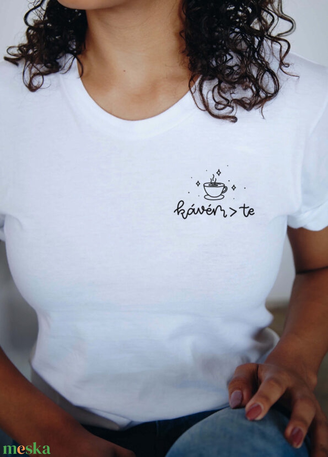 kávém>te póló - ruha & divat - női ruha - póló, felső - Meska.hu