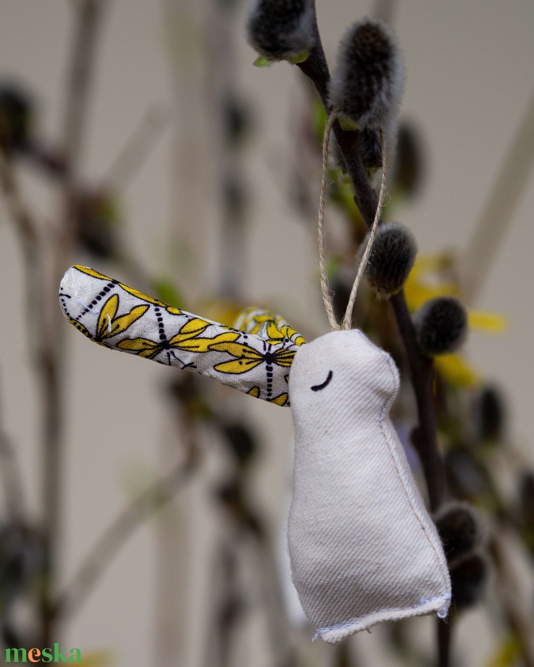 sárga szitakötős fülű nyuszi - otthon & életmód - dekoráció - fali és függő dekoráció - függődísz - Meska.hu