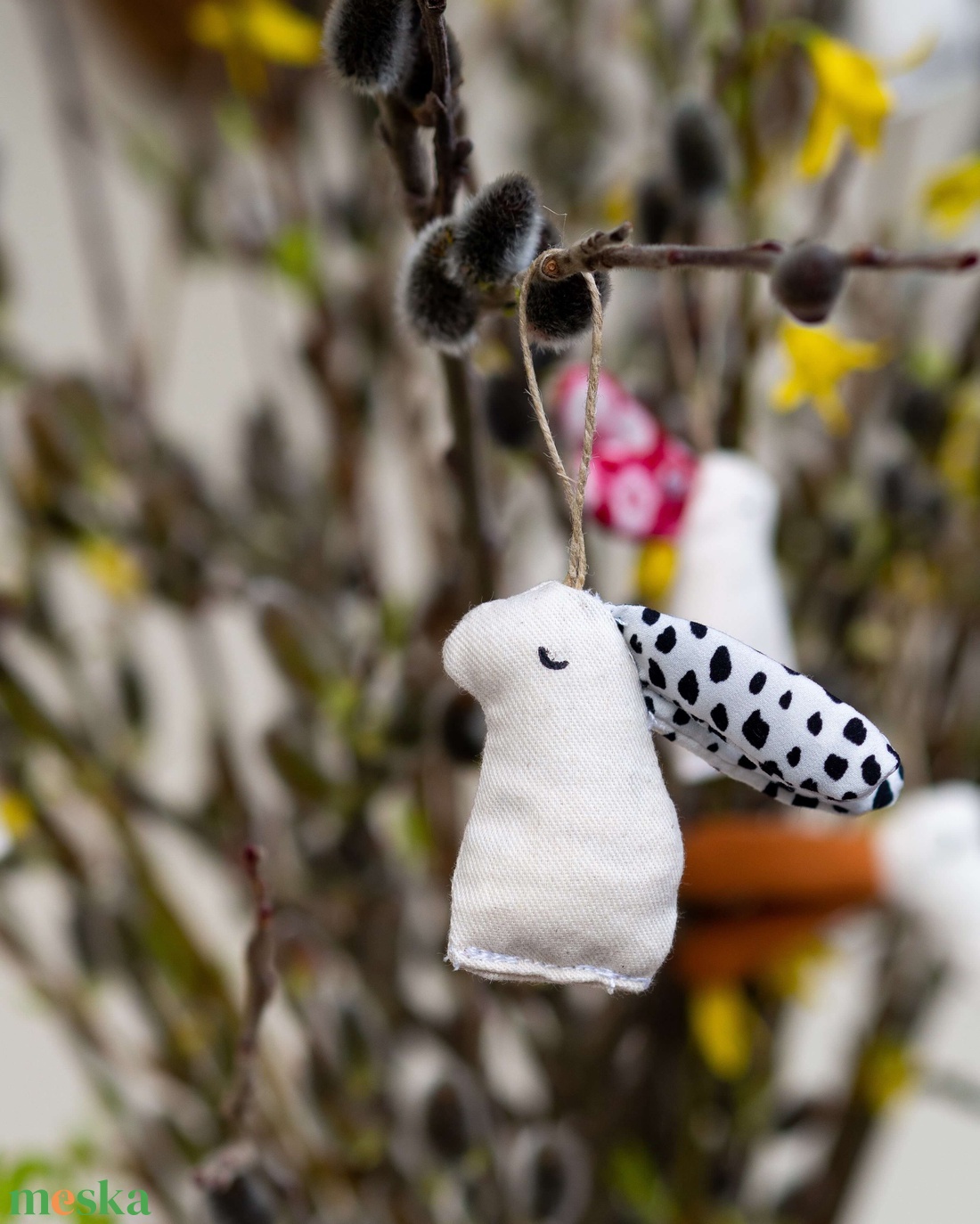 dalmata fülű nyuszi - otthon & életmód - dekoráció - fali és függő dekoráció - függődísz - Meska.hu