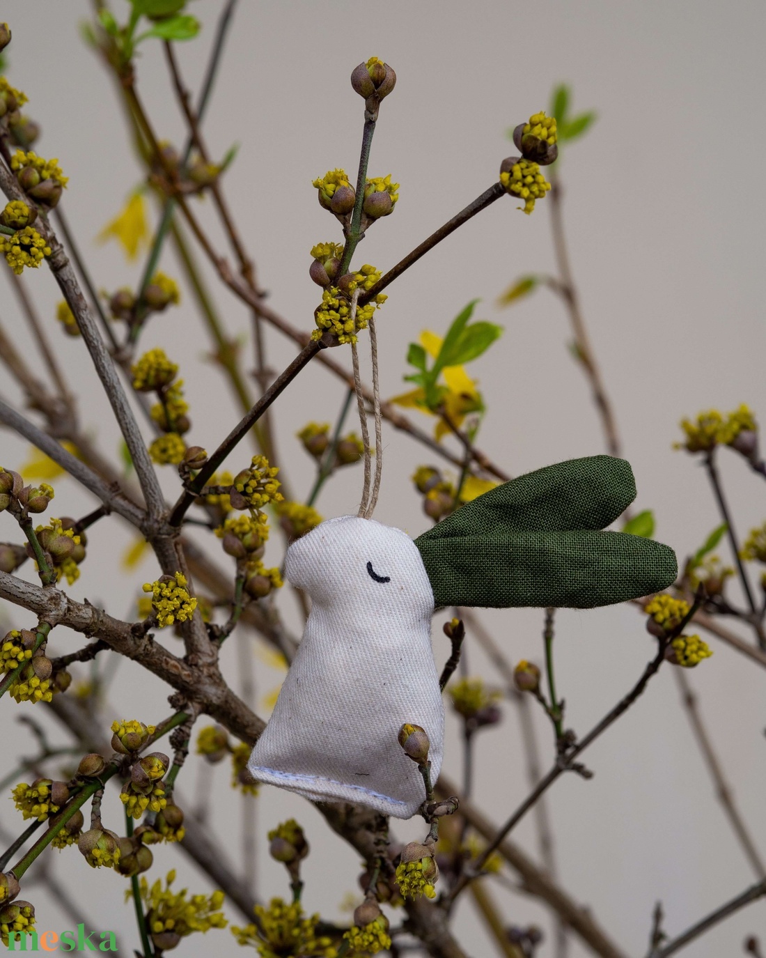 erdőzöld fülű nyuszi - otthon & életmód - dekoráció - fali és függő dekoráció - függődísz - Meska.hu