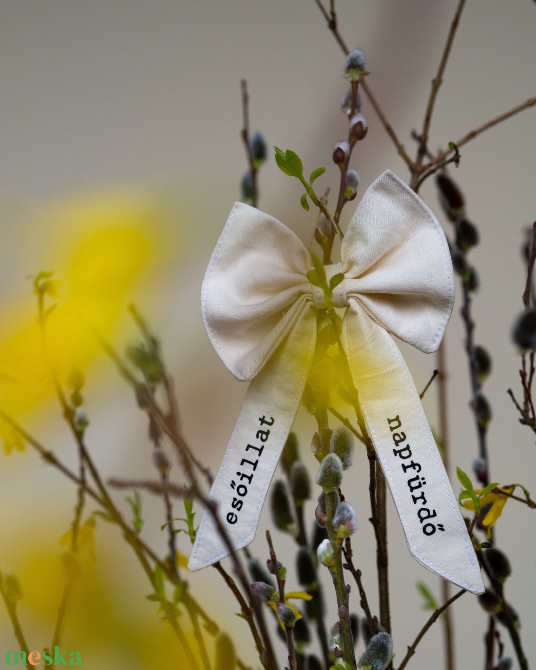 esőillat, napfürdő tavaszi masni - otthon & életmód - dekoráció - fali és függő dekoráció - függődísz - Meska.hu