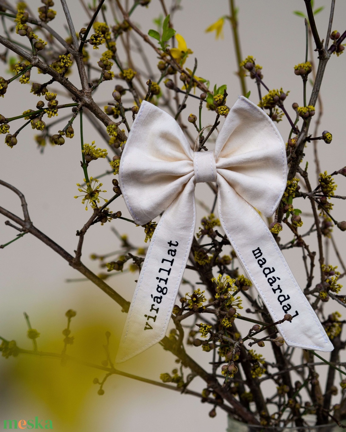 virágillat madárdal tavaszi masni - otthon & életmód - dekoráció - fali és függő dekoráció - függődísz - Meska.hu