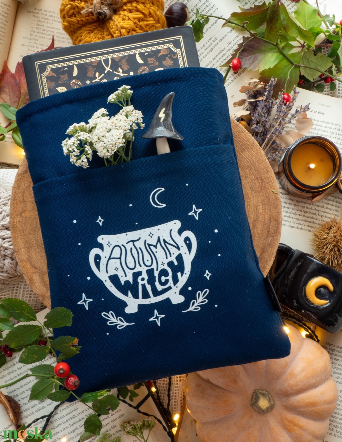 kék őszi boszi könyvtasi - könyv & zene - könyvtok - Meska.hu