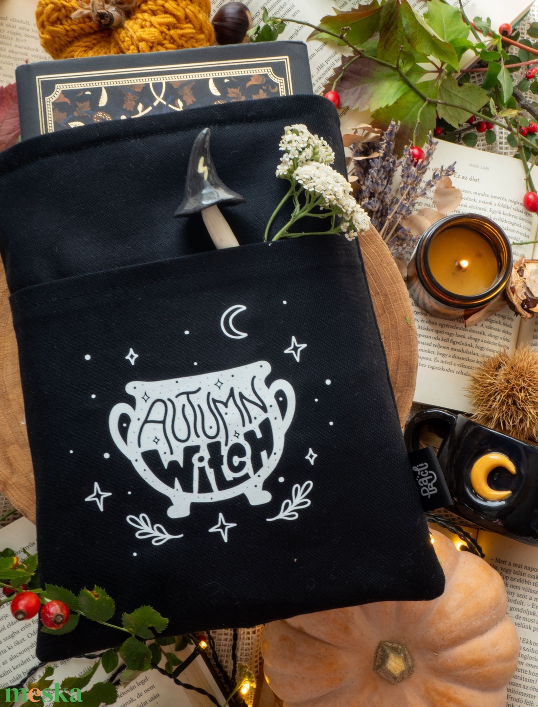 fekete őszi boszi könyvtasi - könyv & zene - könyvtok - Meska.hu