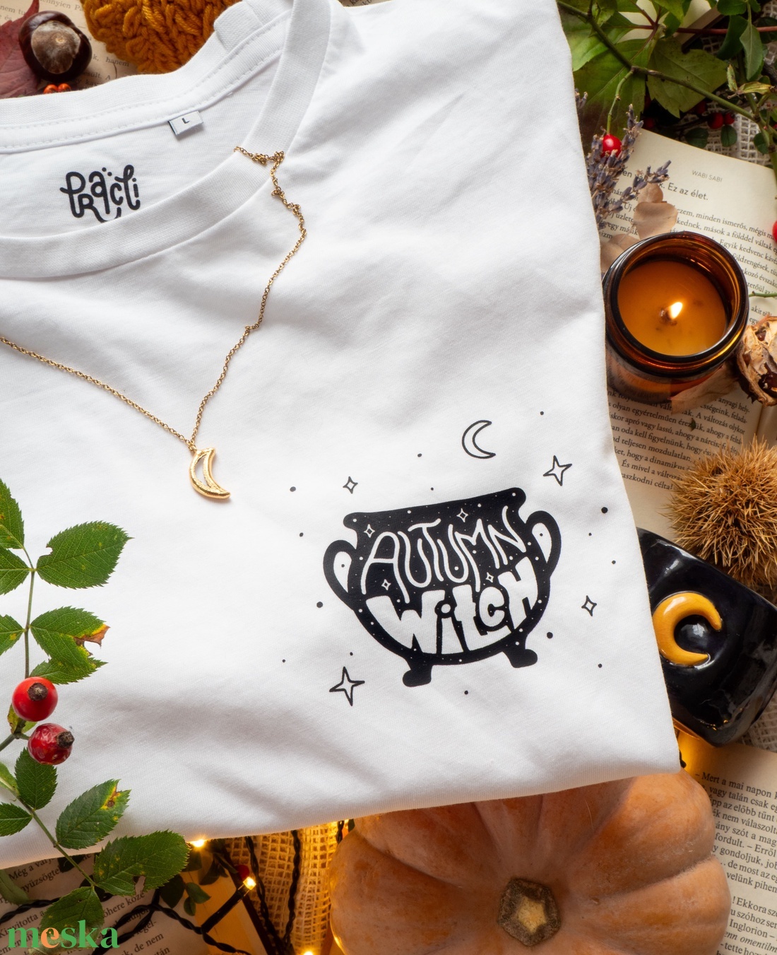autumn witch póló - ruha & divat - női ruha - póló, felső - Meska.hu