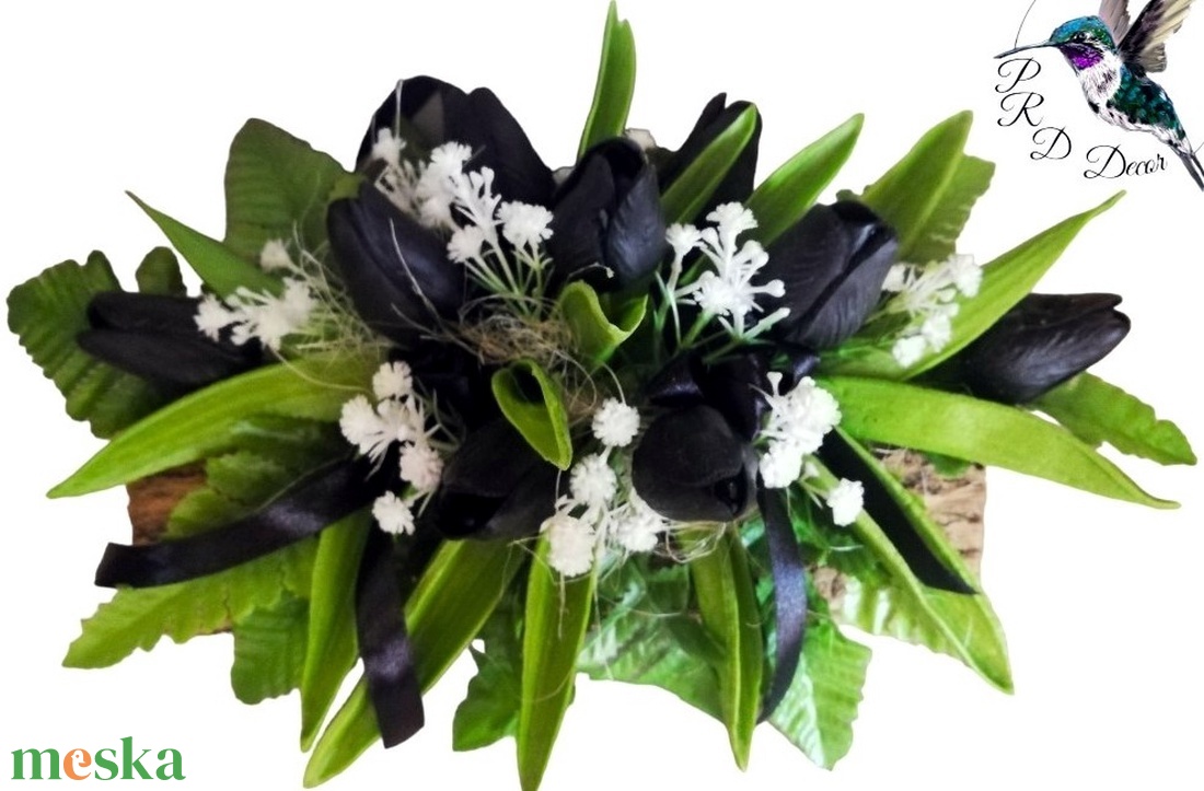Fekete tulipános sírdísz - otthon & életmód - dekoráció - dísztárgy - Meska.hu Fekete tulipános sírdísz - otthon & életmód - dekoráció - dísztárgy - Meska.hu