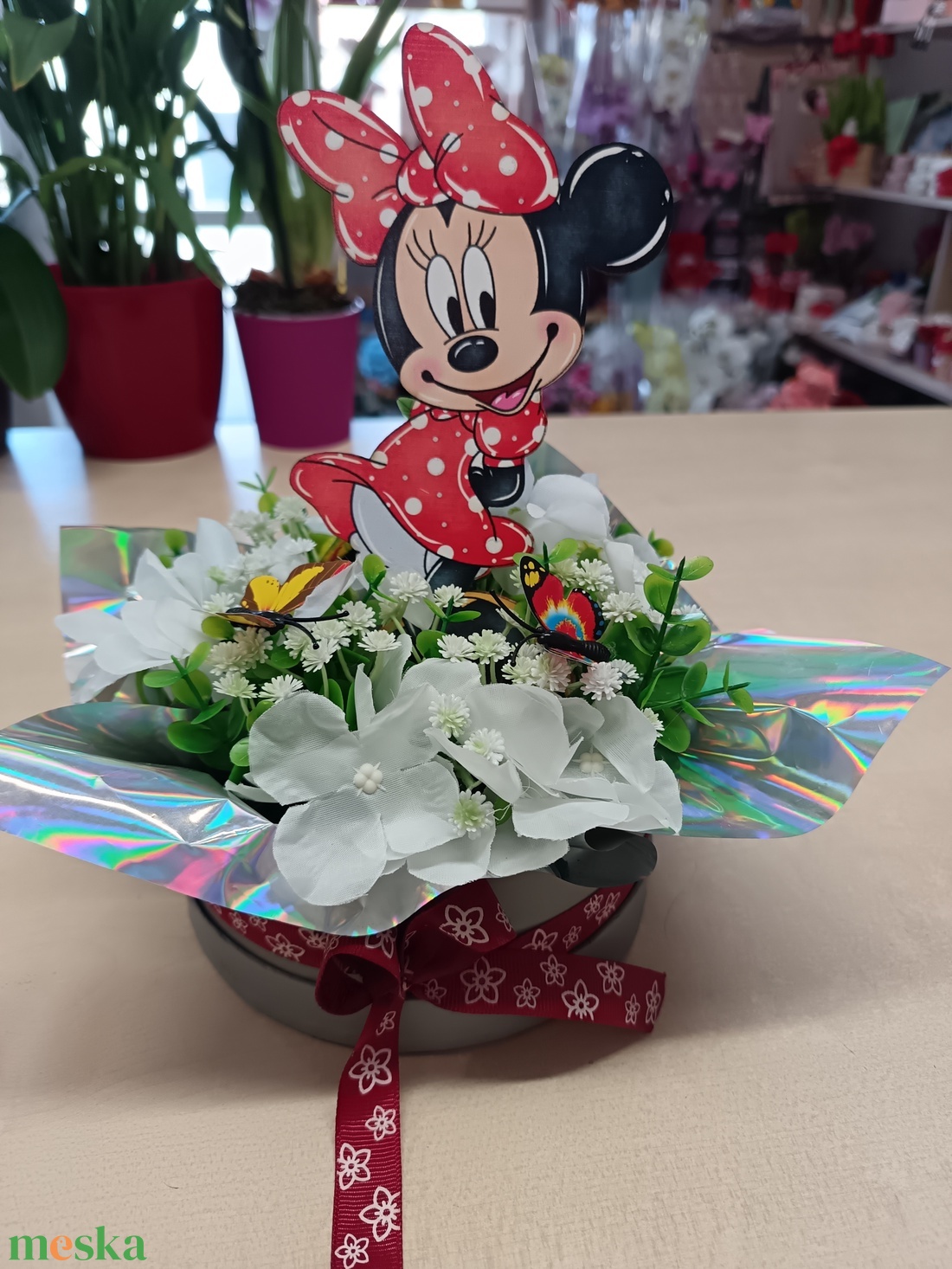 Minnie box - otthon & életmód - virágdekoráció - virágok - virágbox - Meska.hu