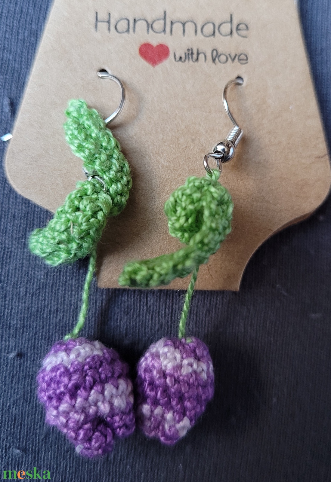 Tulipán lógós fülbevaló - ékszer - fülbevaló - lógó fülbevaló - Meska.hu