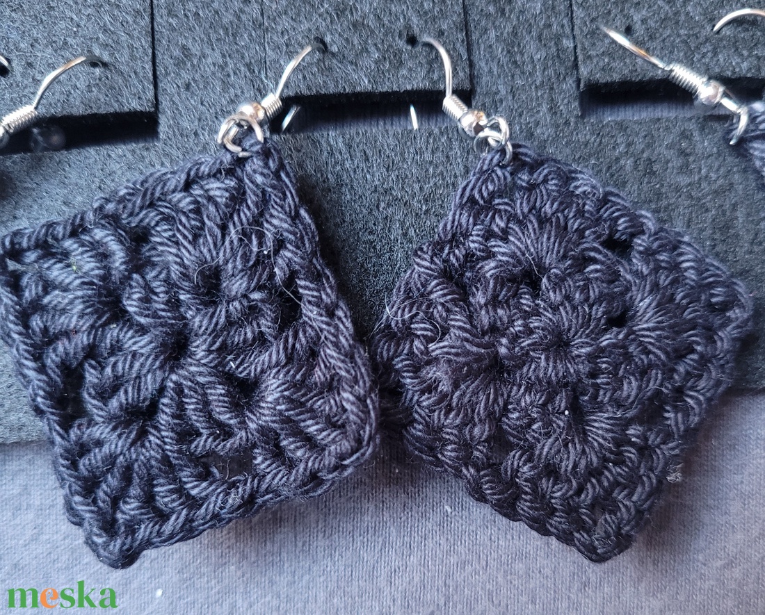 Nagy négyszög fülbevaló - ékszer - fülbevaló - lógó fülbevaló - Meska.hu