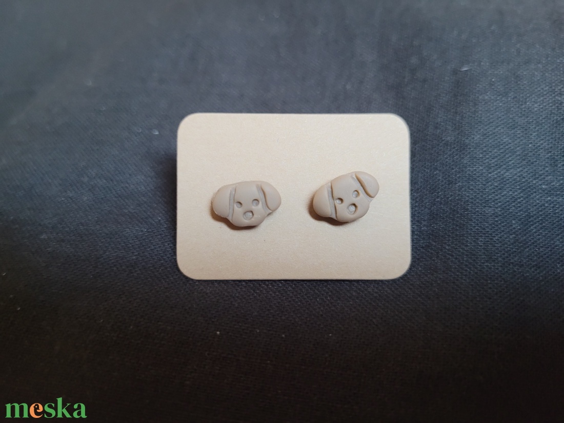 Kutyafej fülbevaló - ékszer - fülbevaló - pötty fülbevaló - Meska.hu