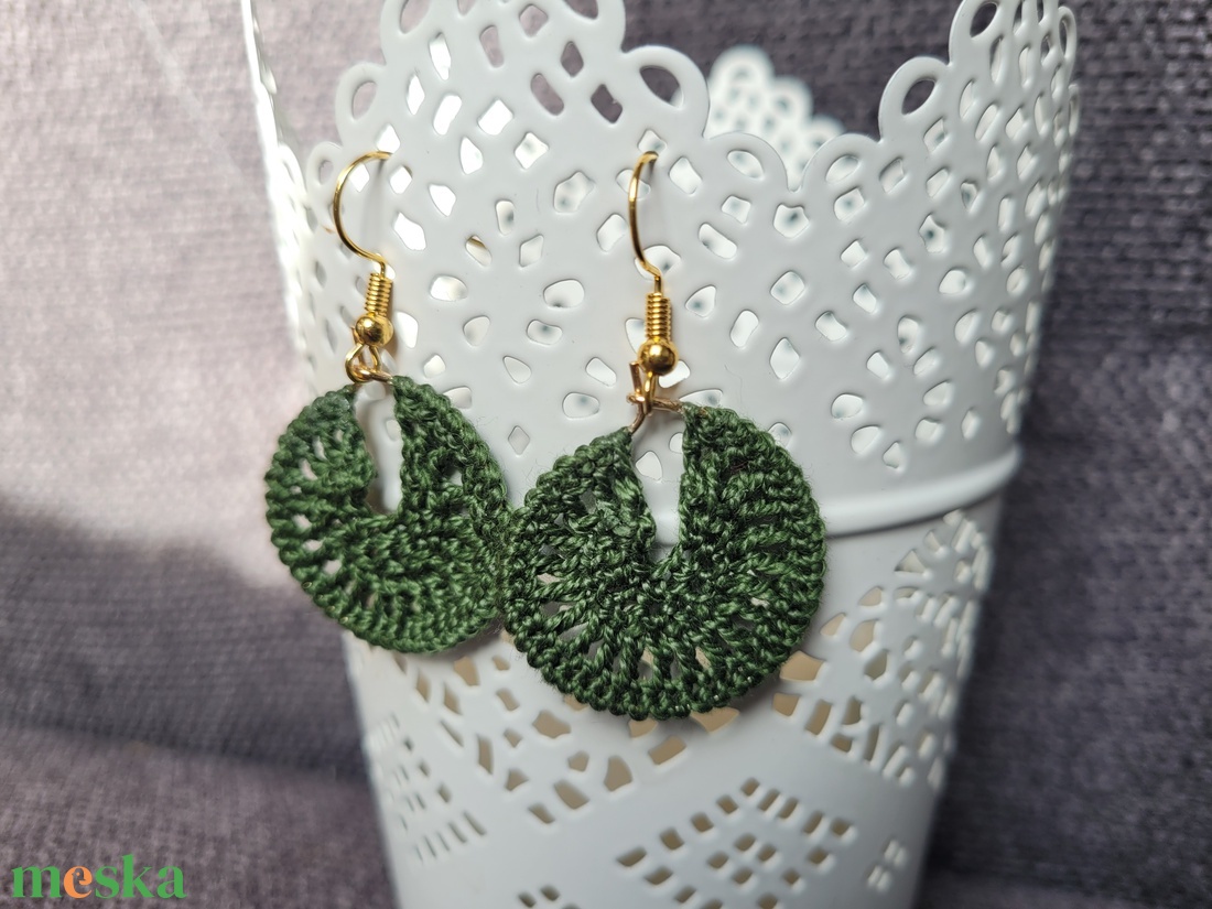 Csipke karika 2. - ékszer - fülbevaló - lógó fülbevaló - Meska.hu