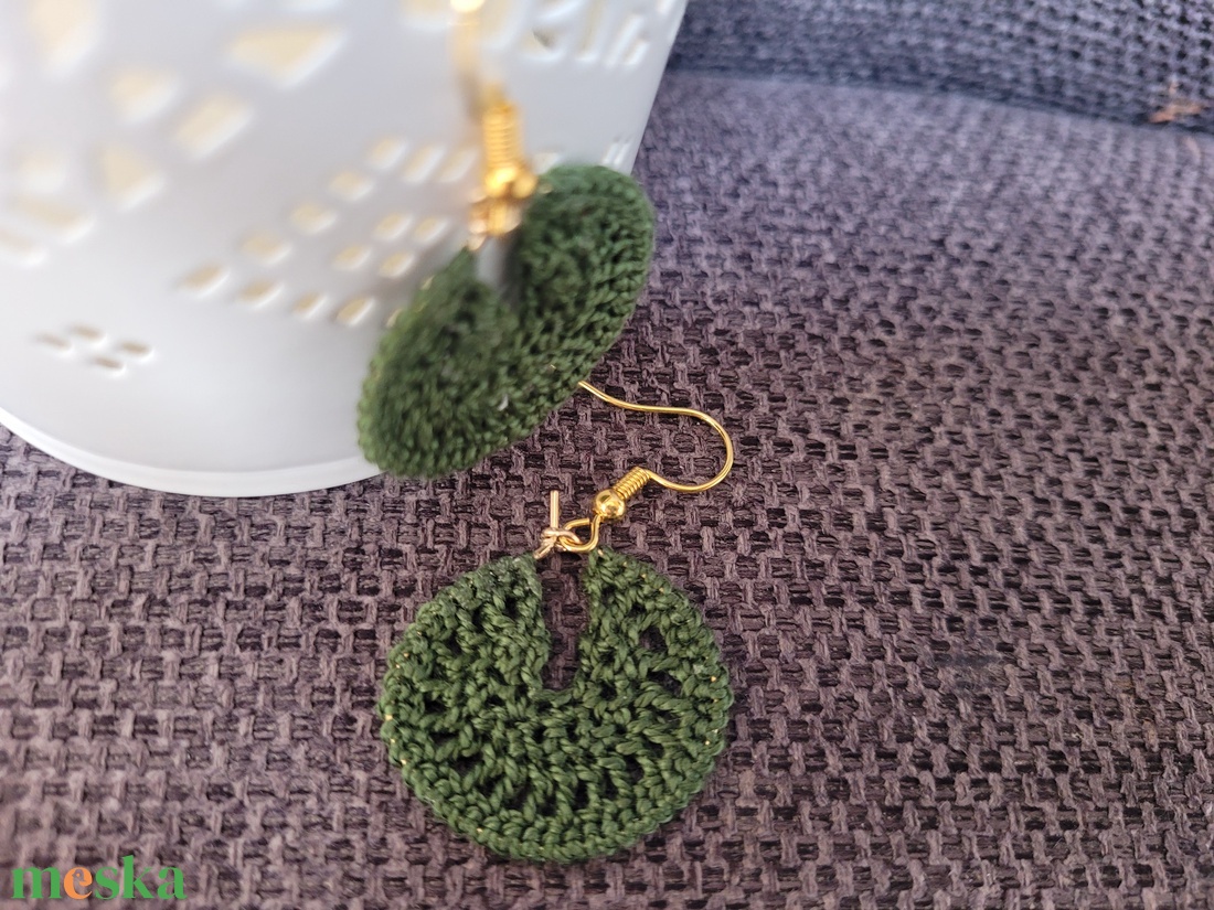 Csipke karika 2. - ékszer - fülbevaló - lógó fülbevaló - Meska.hu