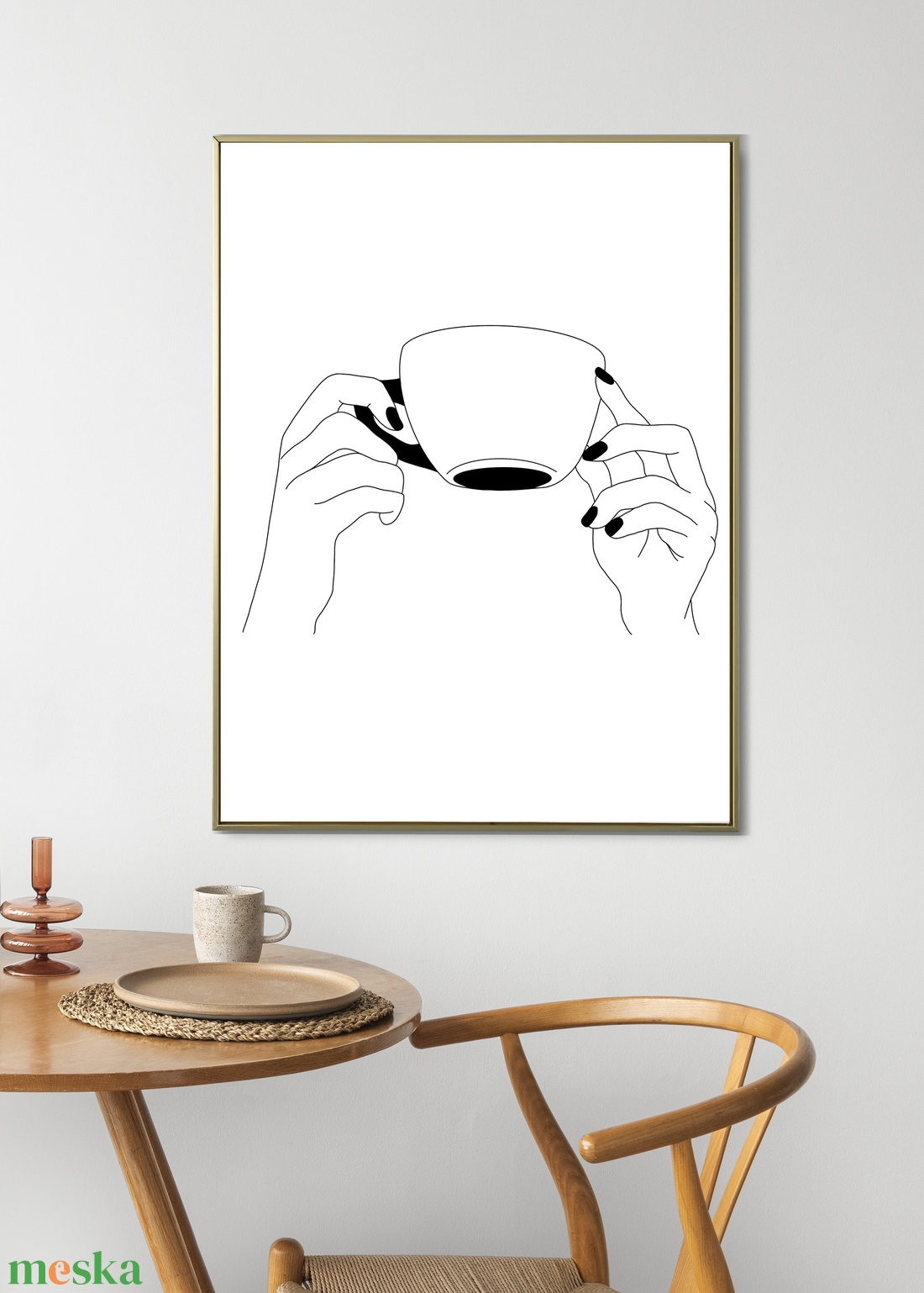 Reggeli kávé - minimalista rajz - művészet - grafika & illusztráció - digitális - Meska.hu