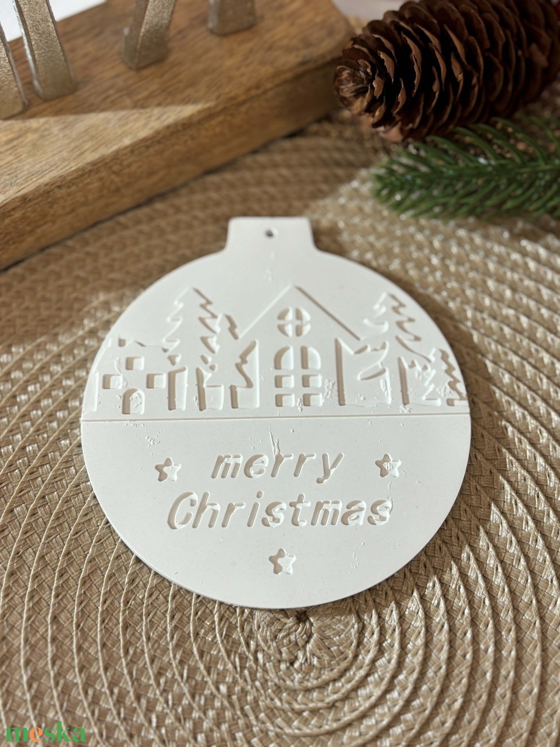 Gipsz - Cement Karácsonyfadísz 4 db/csomag - karácsony - karácsonyi lakásdekoráció - karácsonyfadíszek - Meska.hu