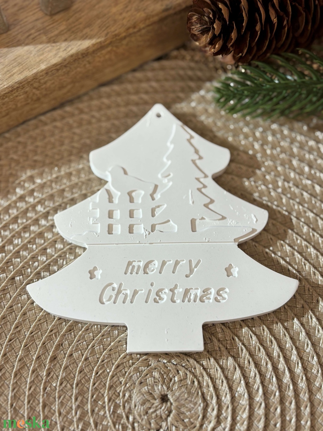 Gipsz - Cement Karácsonyfadísz 4 db/csomag - karácsony - karácsonyi lakásdekoráció - karácsonyfadíszek - Meska.hu