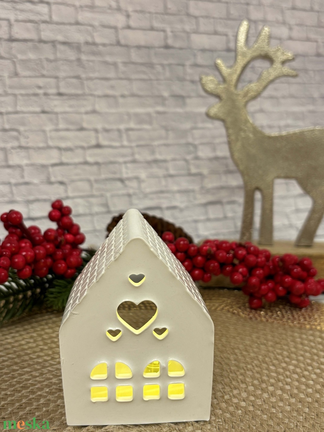 Gipsz - Cement Házikó mécsestartó - otthon & életmód - gyertya, illat, aroma - gyertyatartó - Meska.hu