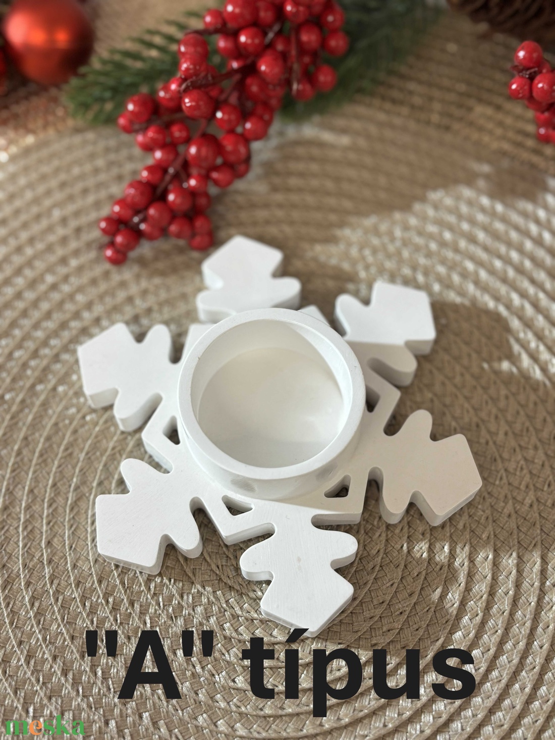 Gipsz - Cement Hópihe alakú mécsestartó - többféle - karácsony - karácsonyi lakásdekoráció - ünnepi asztaldekoráció - Meska.hu