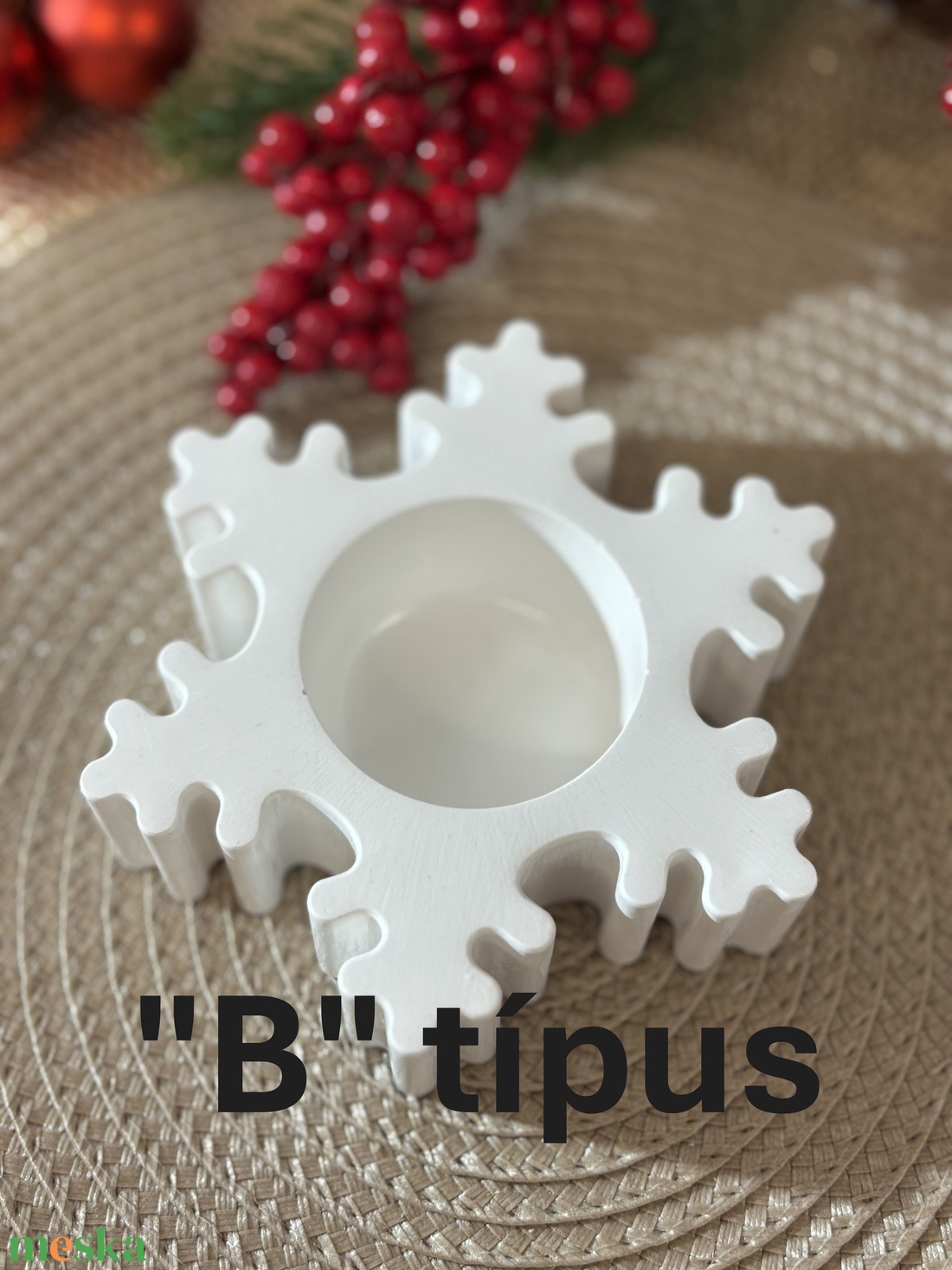 Gipsz - Cement Hópihe alakú mécsestartó - többféle - karácsony - karácsonyi lakásdekoráció - ünnepi asztaldekoráció - Meska.hu