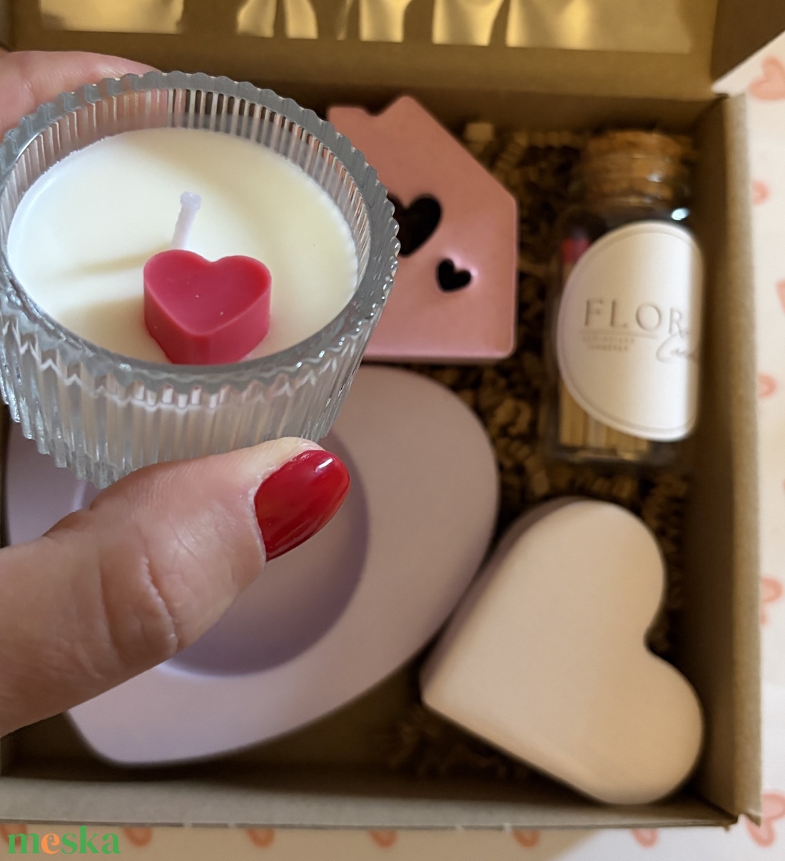 Valentin-napi mini box (home decor) - otthon & életmód - gyertya, illat, aroma - mécses és mécsestartó - Meska.hu