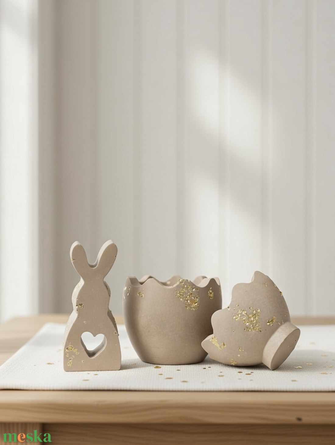 Nyúl + tojás szett - ünnepi díszek, dekorációk - húsvéti díszek és dekorációk - húsvéti asztaldíszek - Meska.hu