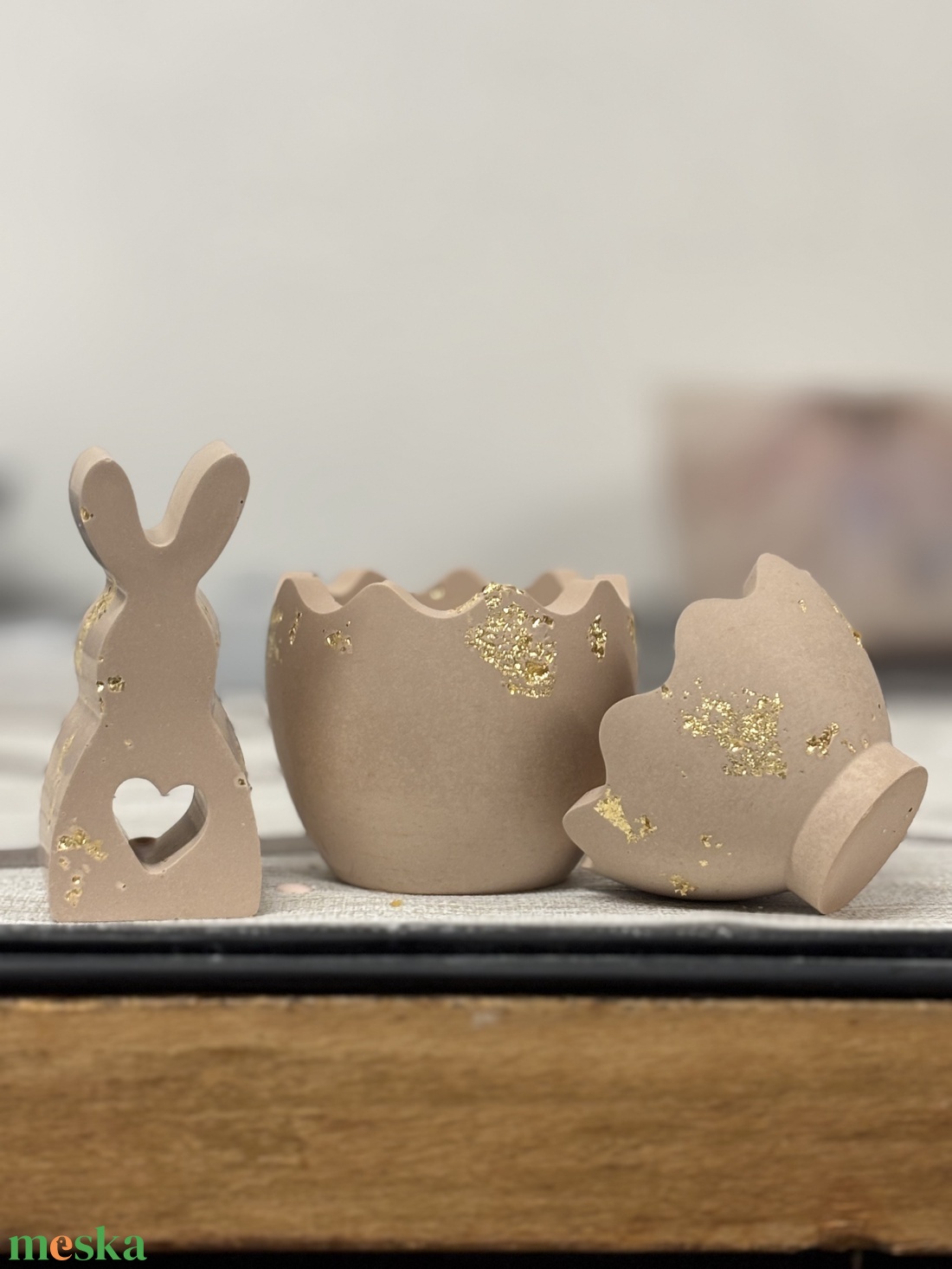 Nyúl + tojás szett - ünnepi díszek, dekorációk - húsvéti díszek és dekorációk - húsvéti asztaldíszek - Meska.hu