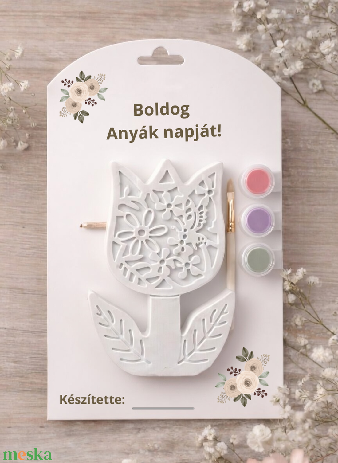 Anyák napi kifesthető virág készlet - diy (csináld magad) - egységcsomag - Meska.hu