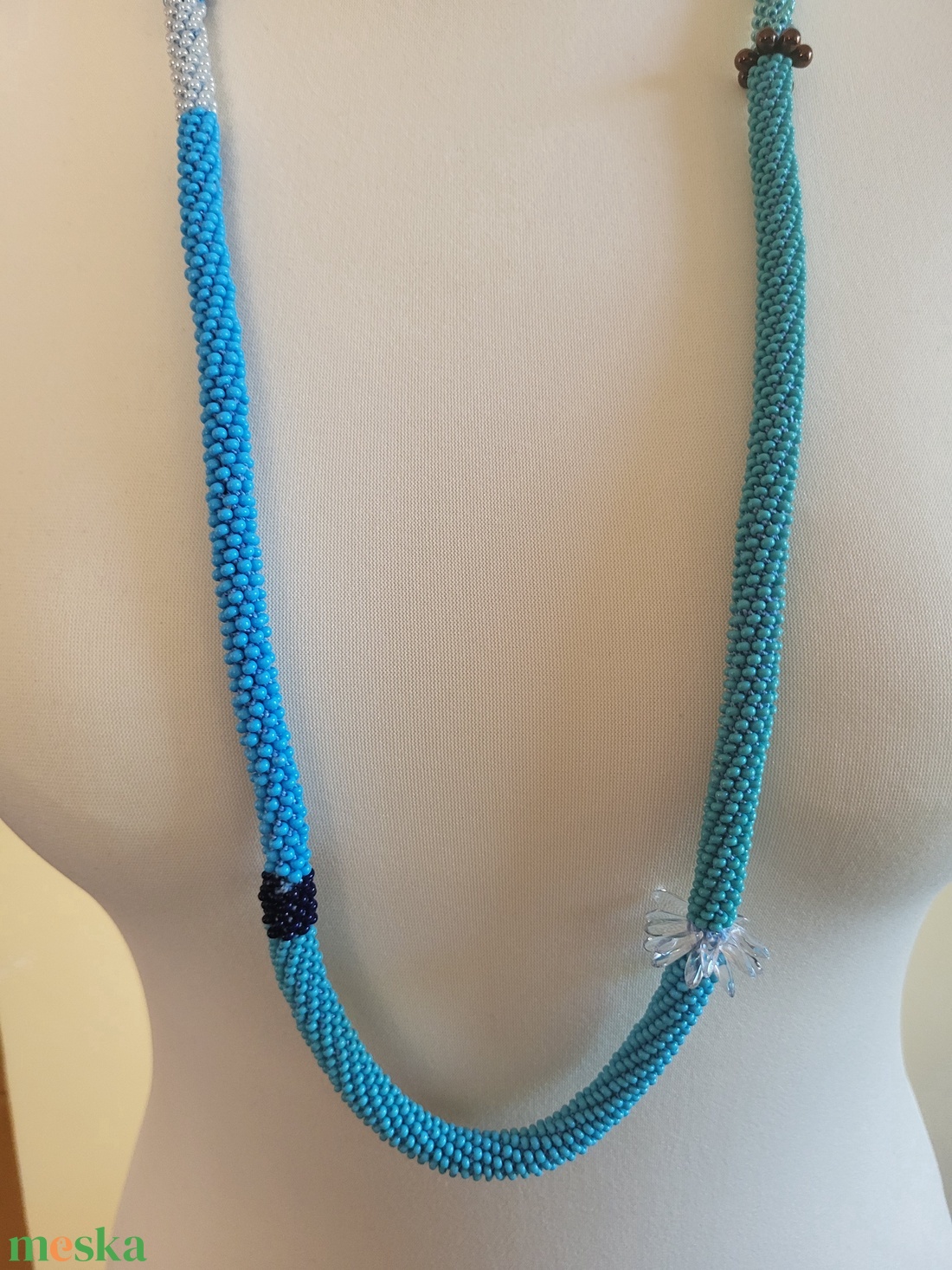 Kék kötél - ékszer - nyaklánc - statement nyaklánc - Meska.hu