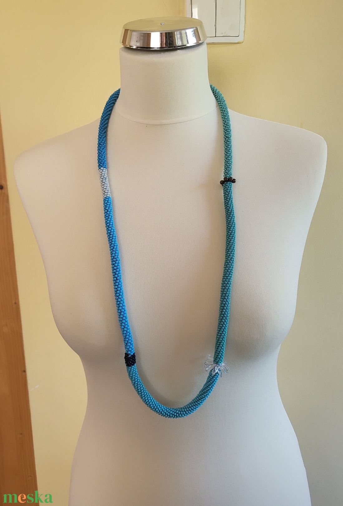 Kék kötél - ékszer - nyaklánc - statement nyaklánc - Meska.hu