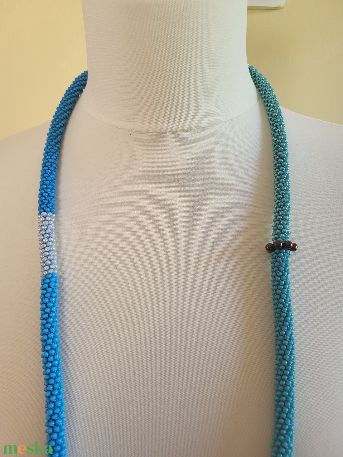 Kék kötél - ékszer - nyaklánc - statement nyaklánc - Meska.hu