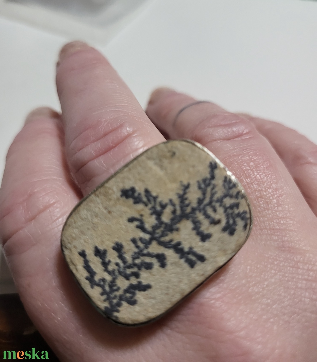 Dendrit achát gyűrű - ékszer - gyűrű - statement gyűrű - Meska.hu