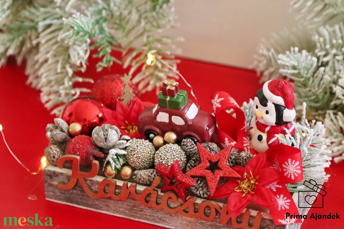 Karácsonyi kisautós tálka - karácsony - adventi díszek - adventi asztaldísz - Meska.hu
