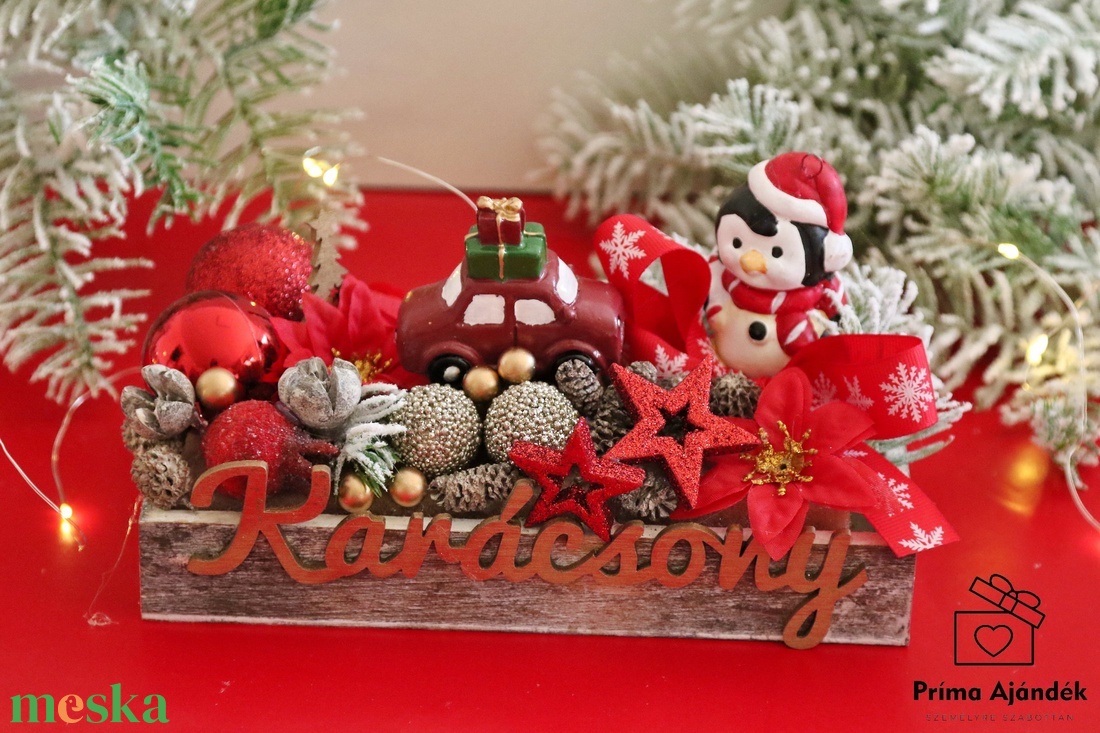 Karácsonyi kisautós tálka - karácsony - adventi díszek - adventi asztaldísz - Meska.hu