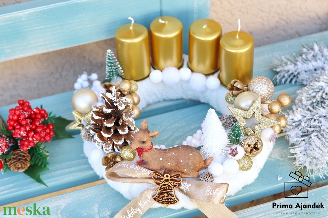 Őzikés adventi koszorú - karácsony - adventi díszek - adventi asztaldísz - Meska.hu Őzikés adventi koszorú - karácsony - adventi díszek - adventi asztaldísz - Meska.hu