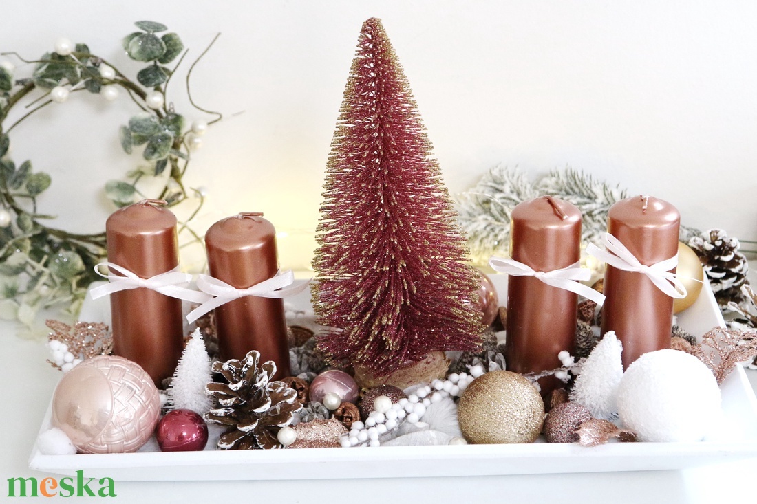 Rosegold-fehér karácsony - adventi asztaldísz - karácsony - adventi díszek - adventi asztaldísz - Meska.hu Rosegold-fehér karácsony - adventi asztaldísz - karácsony - adventi díszek - adventi asztaldísz - Meska.hu