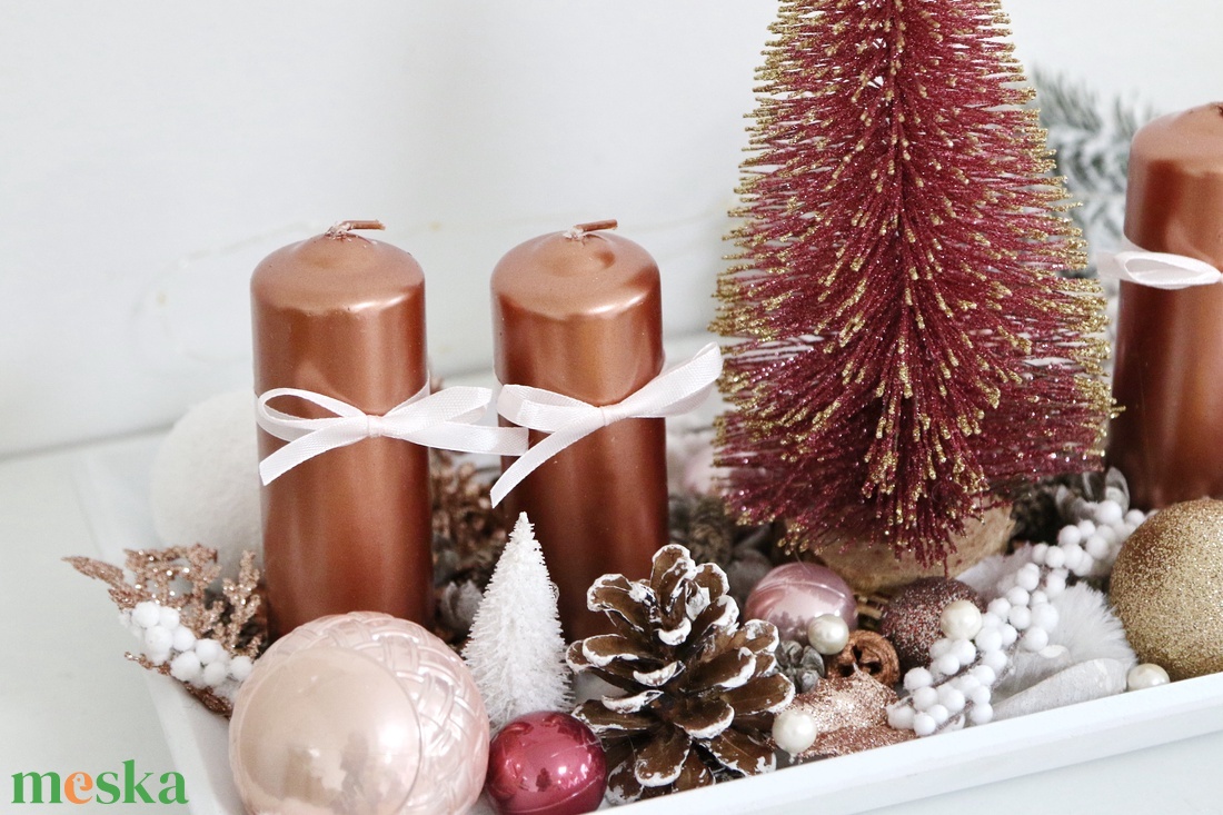 Rosegold-fehér karácsony - adventi asztaldísz - karácsony - adventi díszek - adventi asztaldísz - Meska.hu Rosegold-fehér karácsony - adventi asztaldísz - karácsony - adventi díszek - adventi asztaldísz - Meska.hu